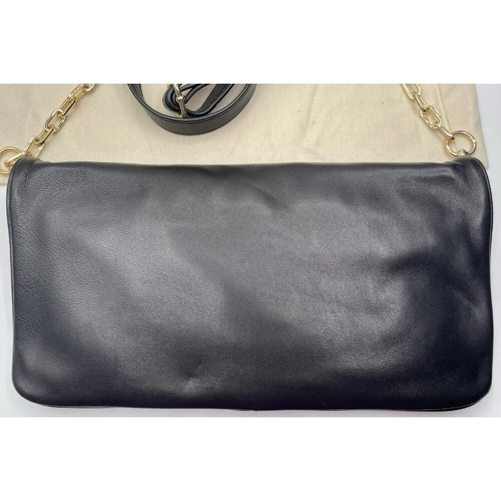 Tory Burch Crossbody Womens Bag‎ Purse Black Hold Chain Studded With Dust Bag